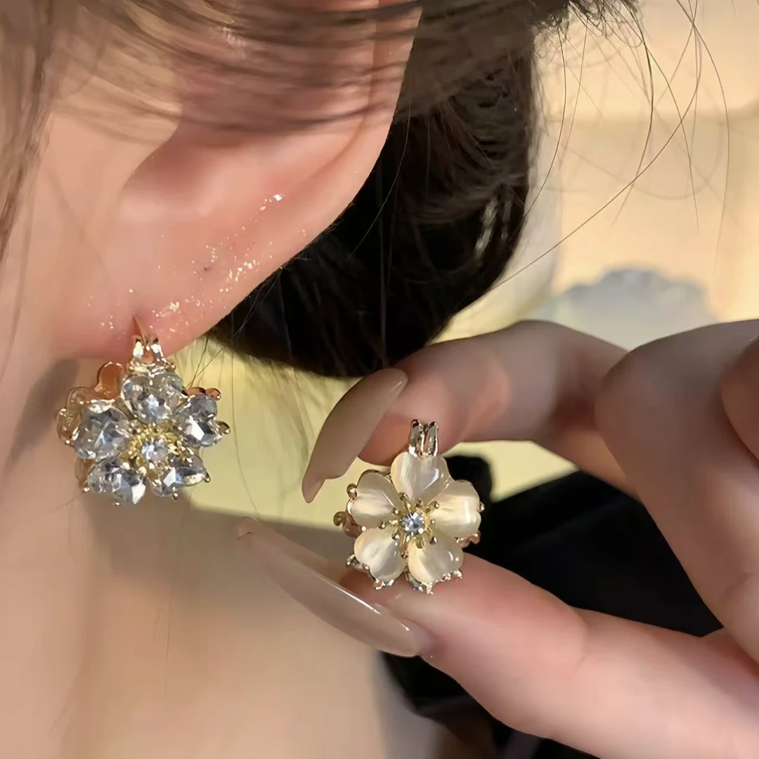 樱花耳环精致小巧轻奢高级感耳扣女耳饰-011