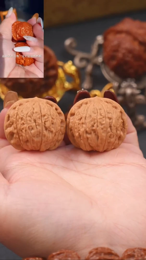 【闪购商品】文玩核桃把件35蟒皮球夜明珠