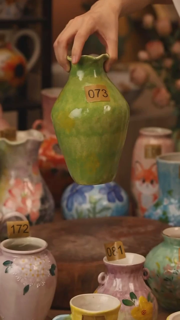 陶瓷073景德镇设计师手作花器摆件侘寂风