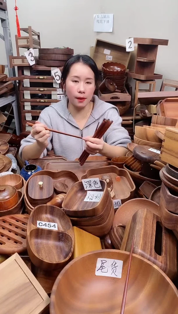 木  红檀木带小牛金标筷子   到手10双