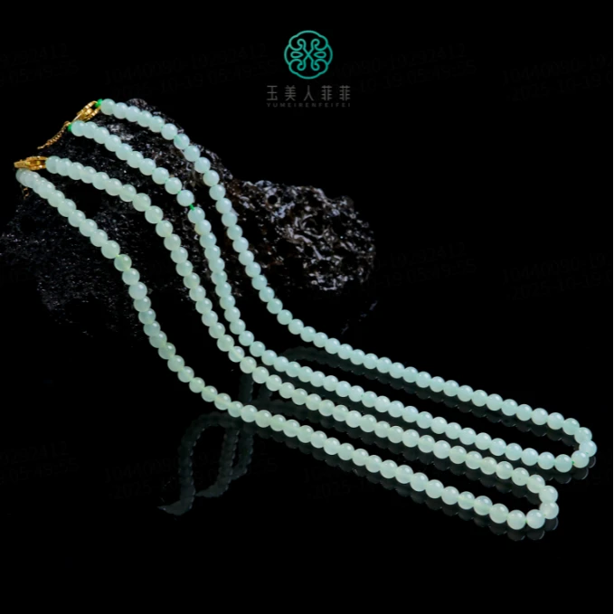 石惑珠宝~和田玉项链约5mm~多样性发一