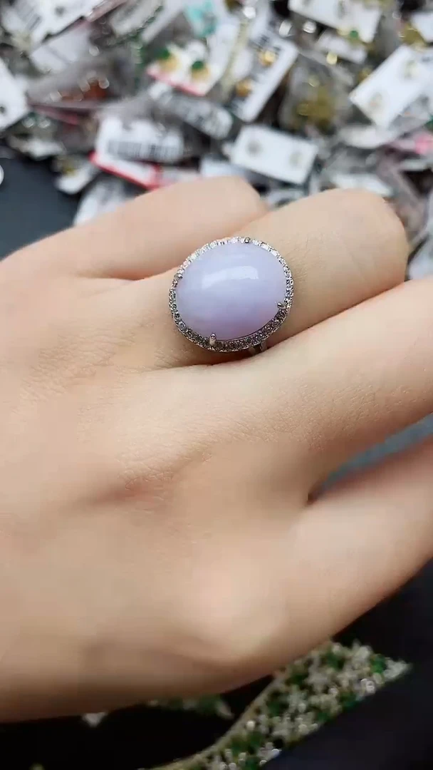银S925镶嵌戒指翡翠1