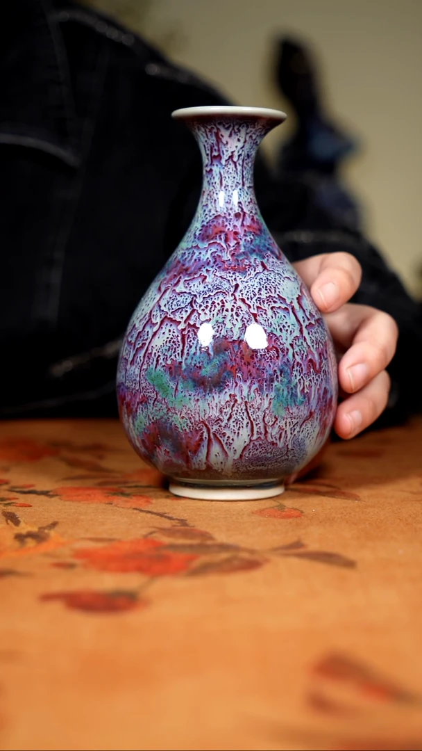 原矿石钧瓷茶器摆件