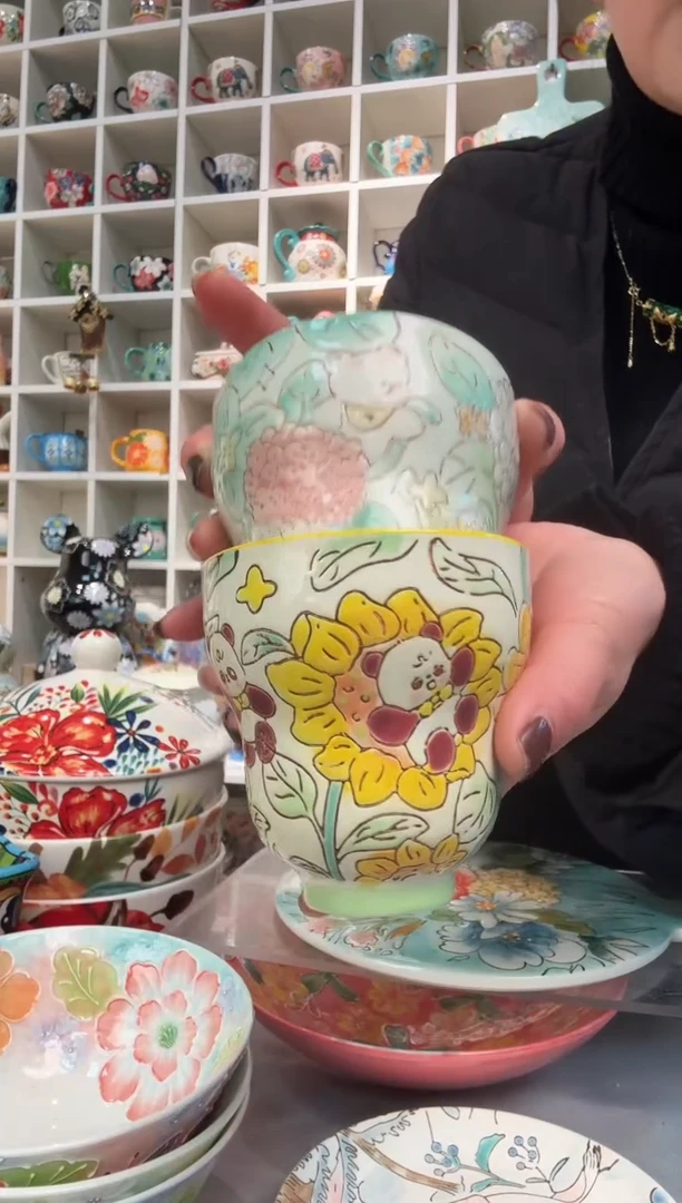 瓷片200毫升小葫芦杯2只看图