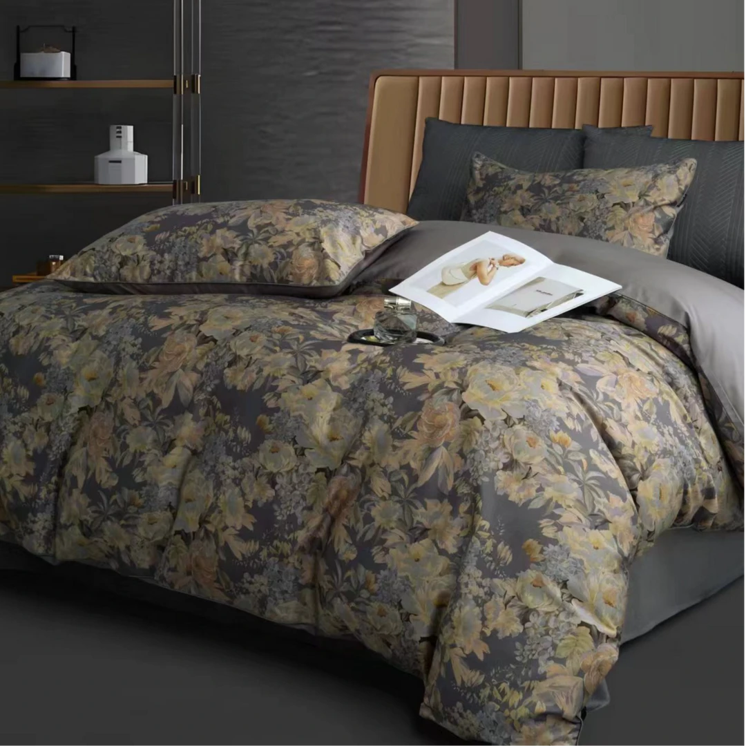 C7800 纯棉滚绳活性数码印花100s标准四件套 奥赛尔花园200*230