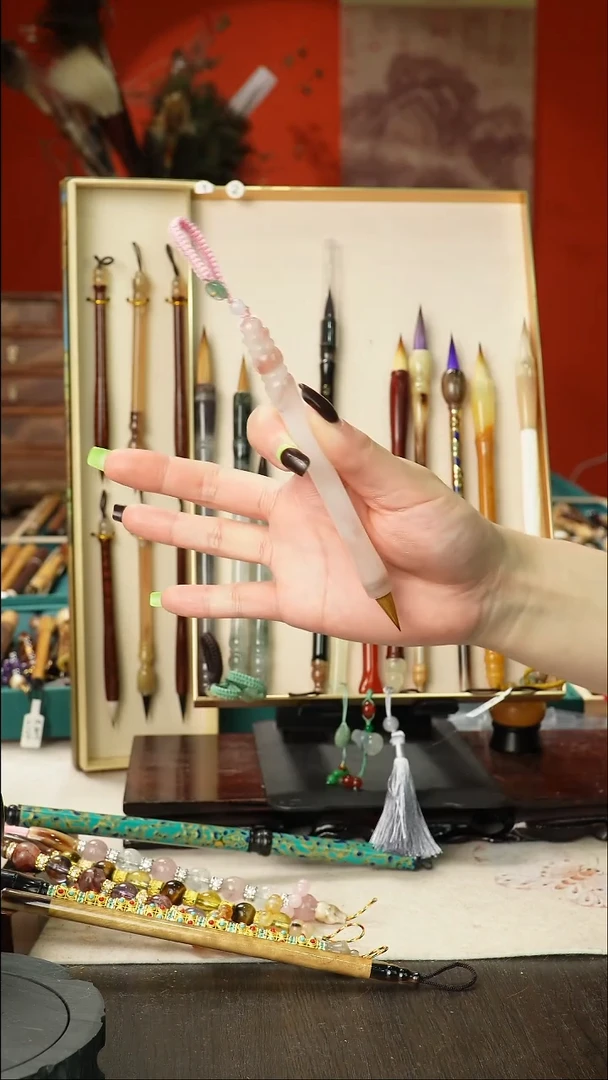 孤品高货毛笔链接 清水试笔 蘸墨不退