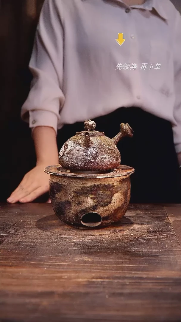柴烧麒麟侧把加纯手工星球杯小火炉