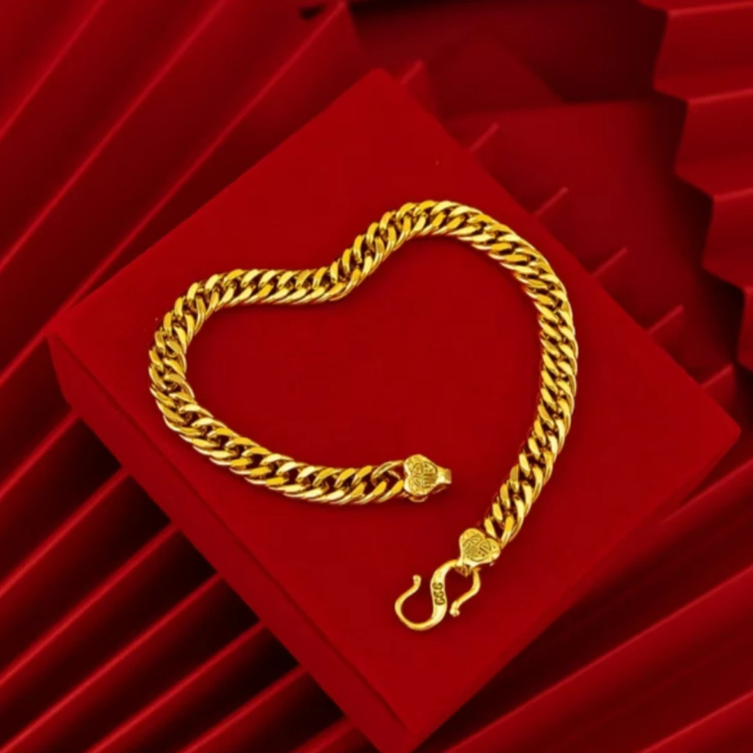 铜合金手链 古巴老板扁平手链