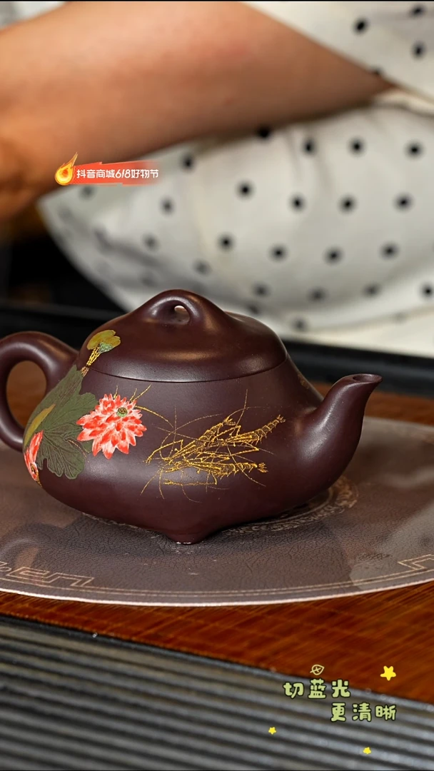 茶壶紫砂宜兴紫砂SJK 黑墩头 汉棠石瓢