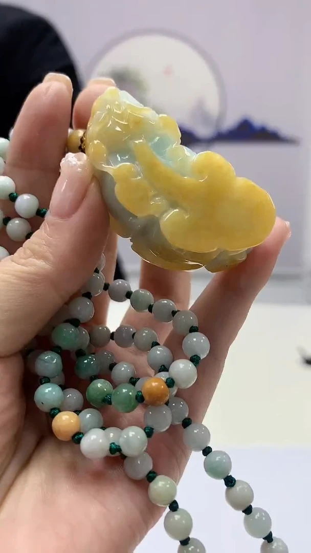 【闪购商品】定制翡翠未镶嵌4969ms-毛货貔貅赠珠链259