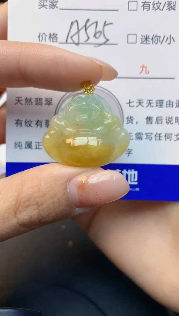 颈饰18K金镶嵌翡翠天然A货缅甸翡翠百元以上9元证书费自理
