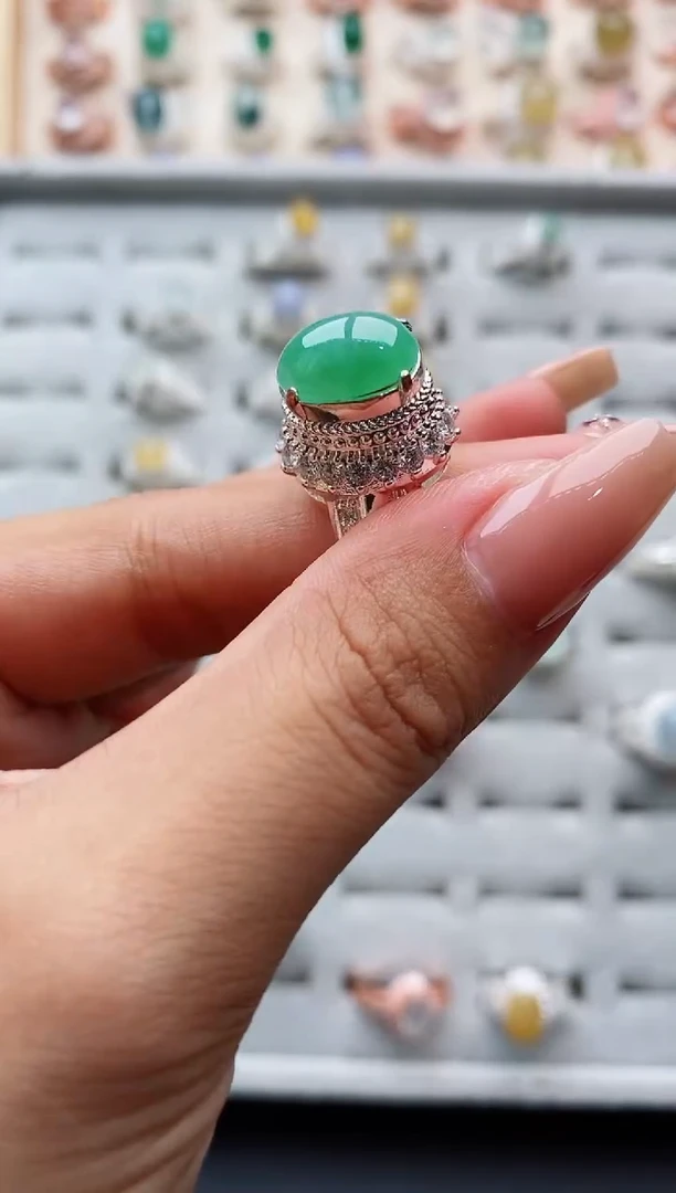 翡翠戒指未镶嵌缅甸天然A货翡翠111 10-4