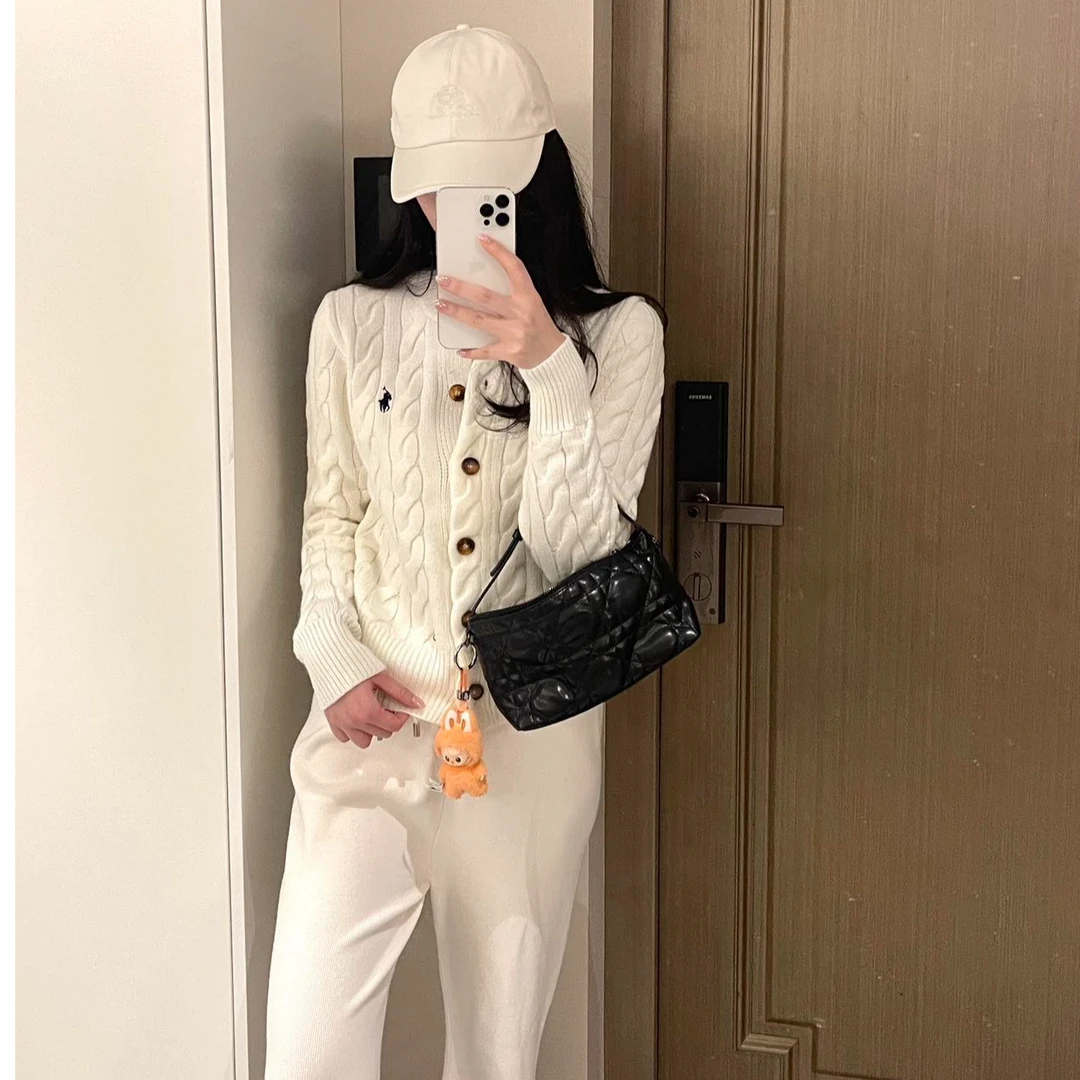 慵懒风INS小香风秋季毛衣秋冬毛针织衫宽松洋气休闲百搭长裤套装