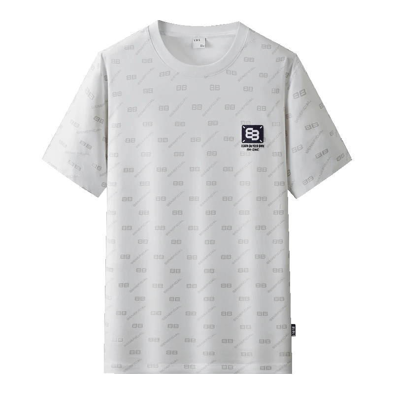 罗尔基那斯高端时尚潮牌印花短袖t恤男士夏季新款百搭圆领半袖