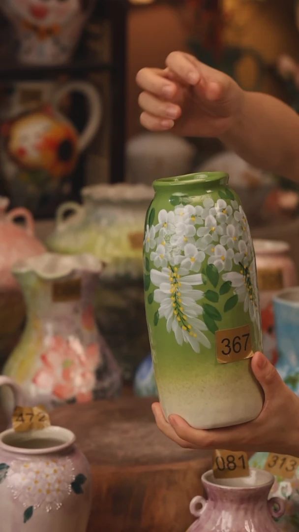 陶瓷367景德镇设计师手作花器摆件侘寂风