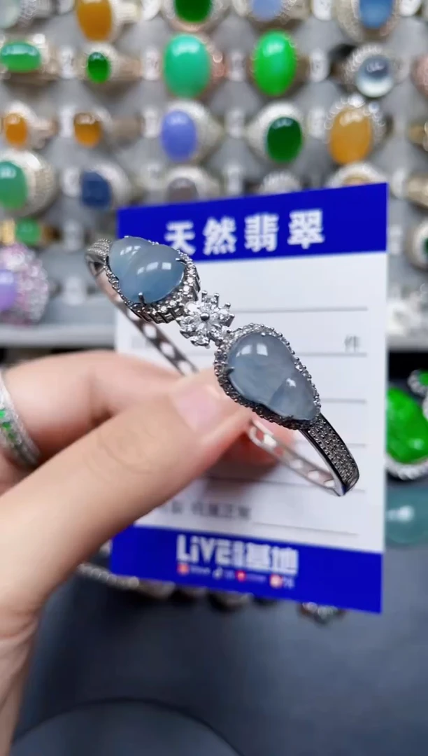 银S925镶嵌手镯翡翠183