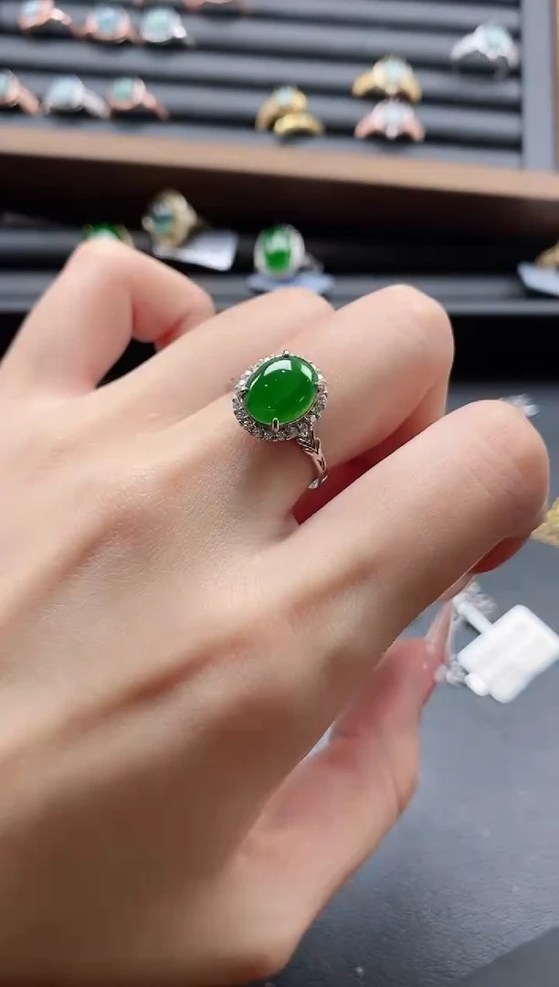 【闪购商品】翡翠戒指银S925镶嵌51151