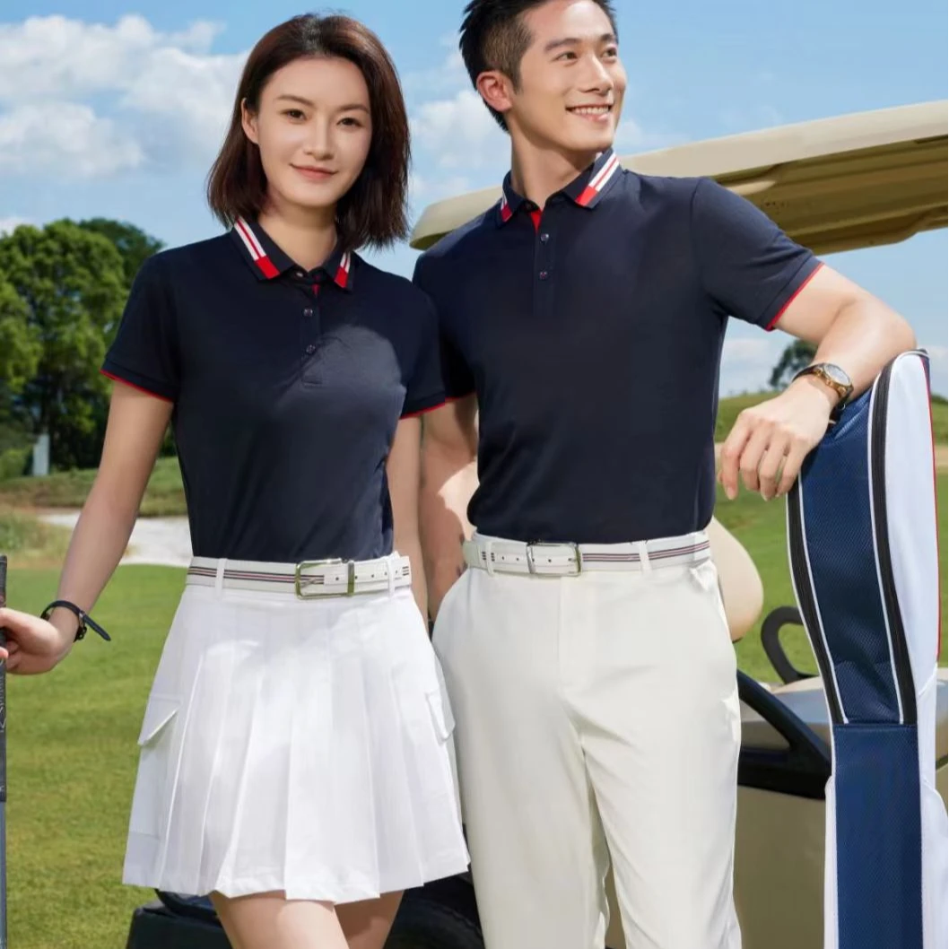 夏季男女同款Polo衫翻领短袖t恤男子翻领舒适上衣男女休闲