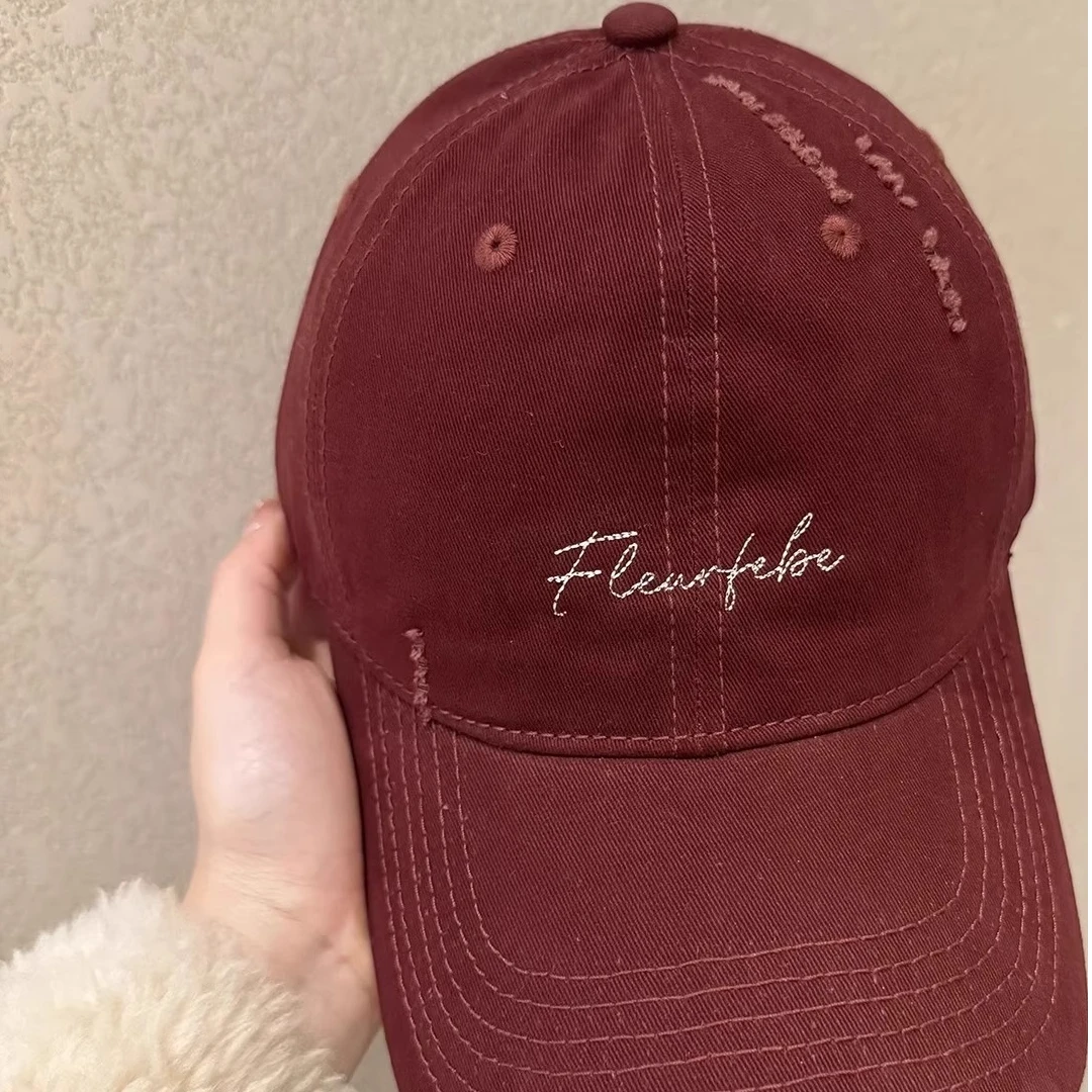 英国【轻奢】Cosp Kosp 刺绣字母美式水洗棉遮阳帽女安哥拉红鸭舌帽