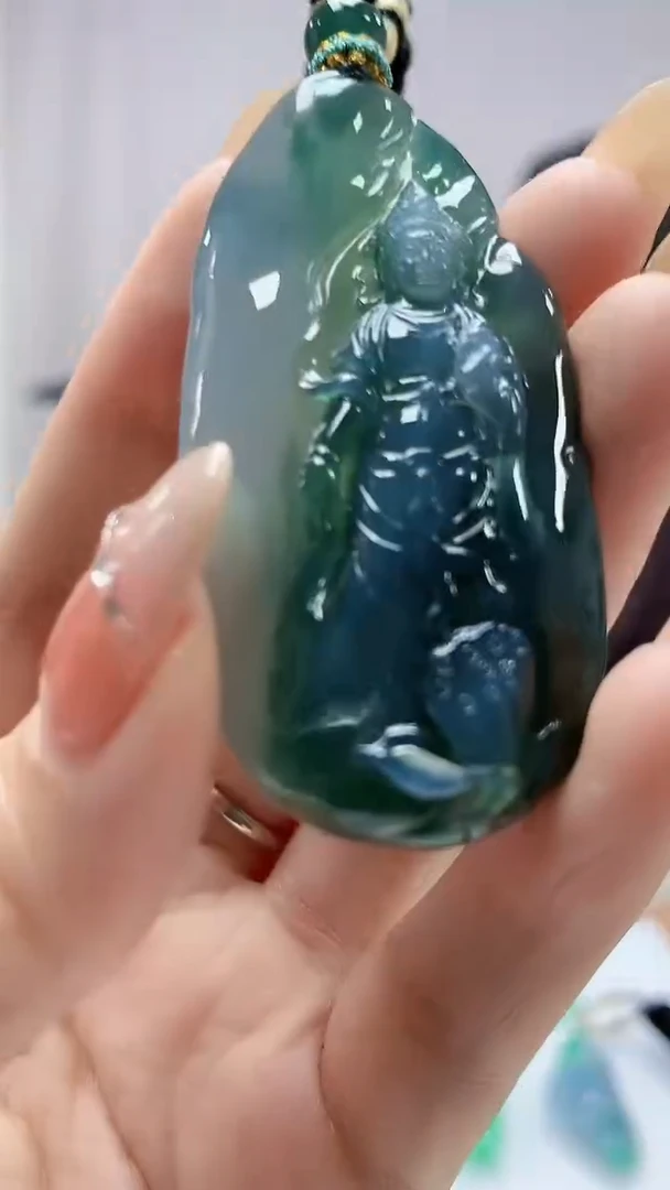定制翡翠未镶嵌4898DD-毛货挂件161