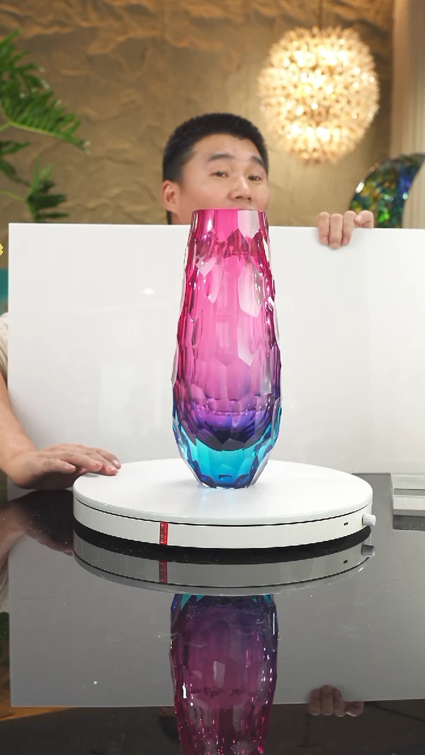 【闪购商品】摆件福利金红蓝凹切面花瓶