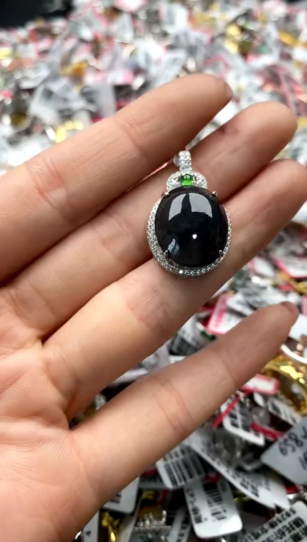 【闪购商品】翡翠戒指银S925镶嵌777777777     9
