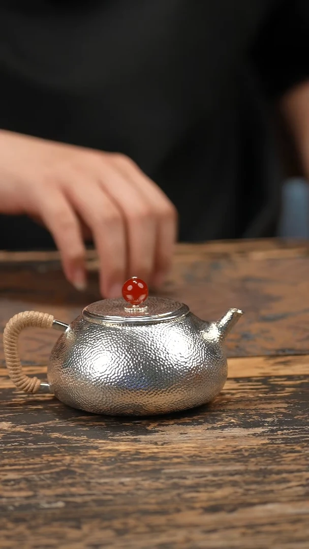 手工新款石瓢银壶