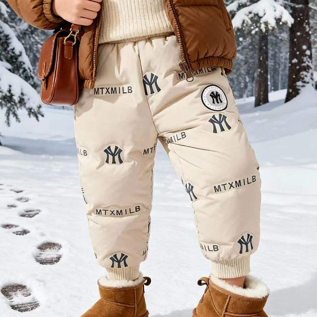 【国标白鸭绒】冬季羽绒裤儿童加厚加绒保暖男女童裤子