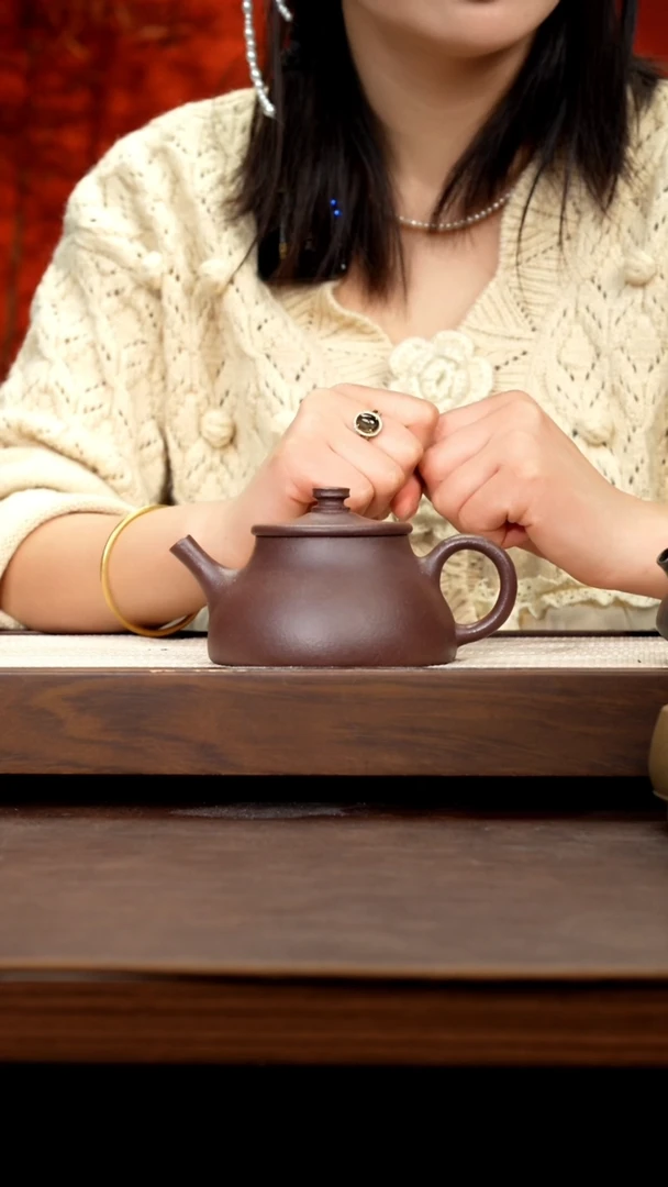 【闪购商品】紫砂茶壶深井老紫泥剑瓢200cc左右