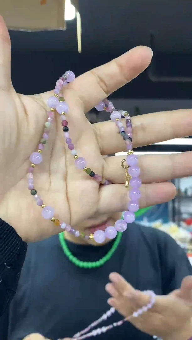 未镶嵌锂辉石项链多样性发其一颜色微差