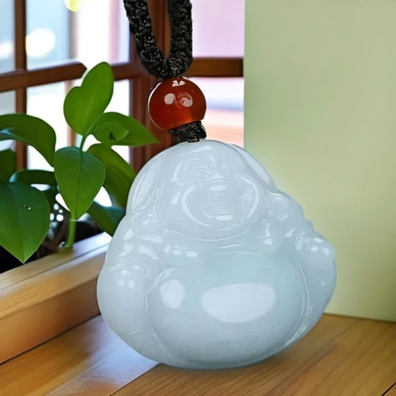 【保真】翡翠中号玉石佛公吊坠挂件时尚百搭气质轻奢女镶嵌佛公吊坠