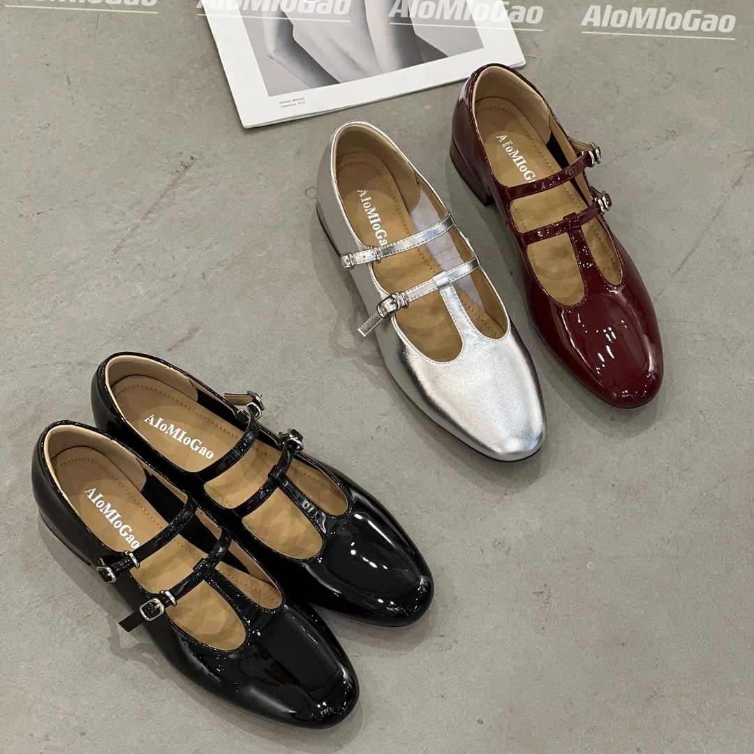 复古浅口玛丽珍鞋女坡跟圆头百搭单鞋089311