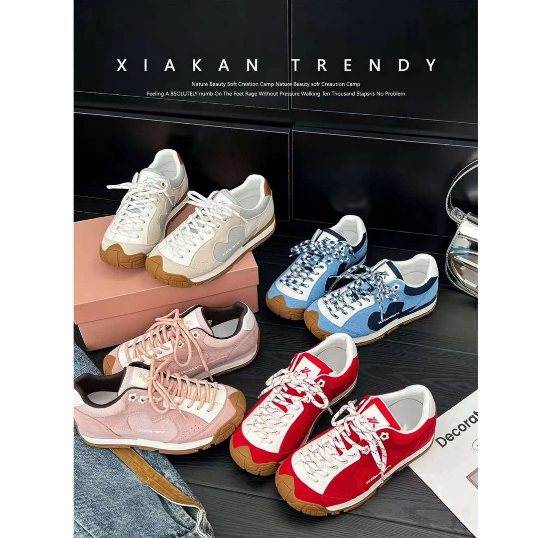 自留版 ~ 7CM增高复古德训鞋女2025年新款透气百搭休闲运动鞋板鞋