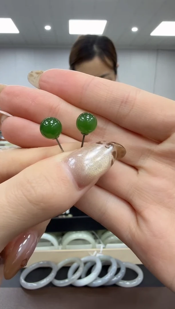 未镶嵌和田玉耳饰多样性发其一zj银氧化