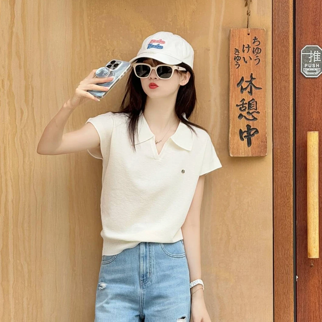 Y.M | 海盐冰美式 夏日雅丝麻 精致感PoloV领针织短袖小衫05