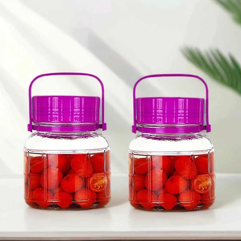 【2斤两只装】玻璃泡菜罐子家用咸菜腌制辣椒酱专用罐子韭花酱分装