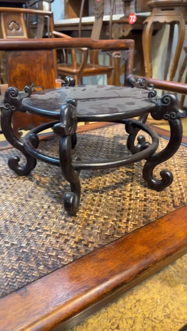 【闪购商品】木非洲紫檀  五龙底座   工艺品