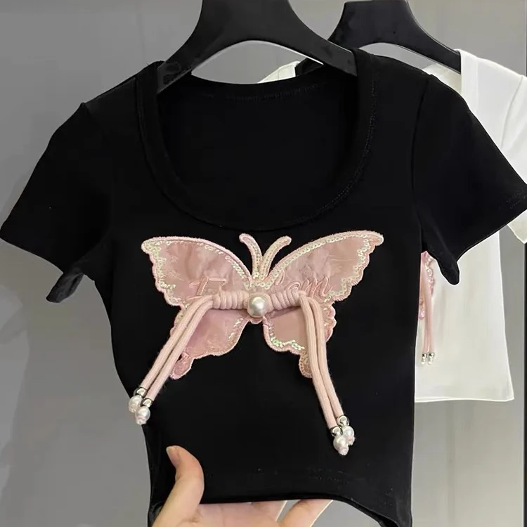 301-399 夏季重工断袖简约印花修身显瘦百搭款式