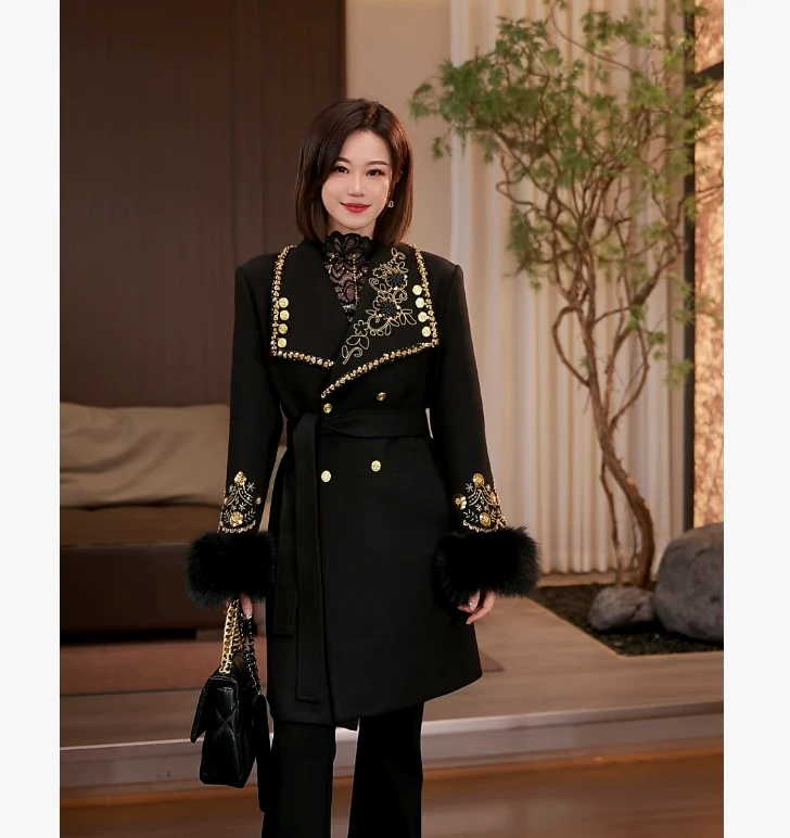 【Molly】2025秋冬爆款设计感百搭气质外套显瘦遮胯女装FG2530947A