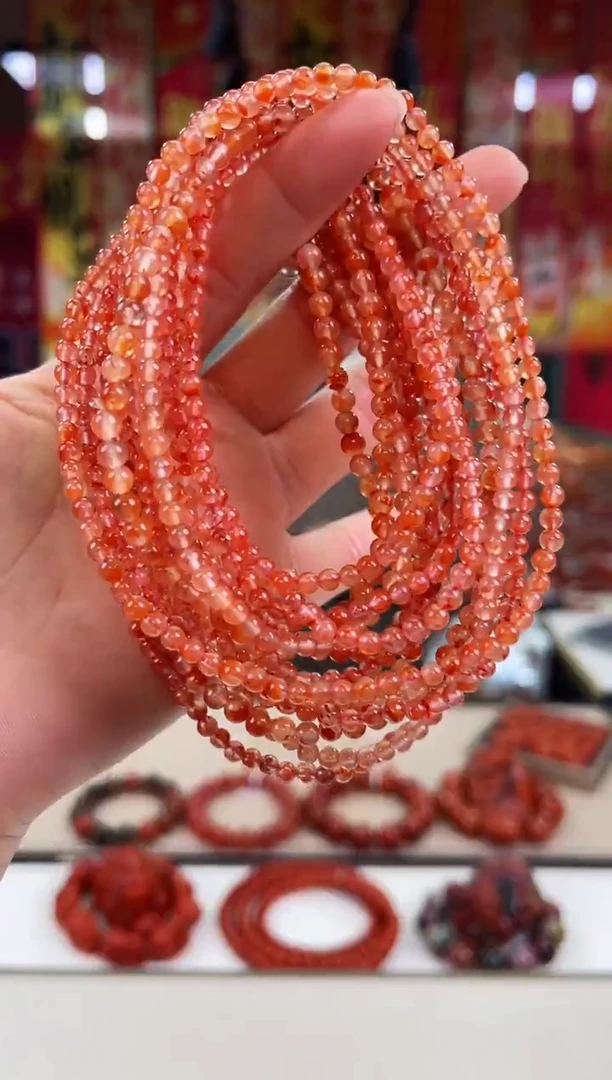 未镶嵌冰飘多圈3+南红玛瑙（多样式发其一）
