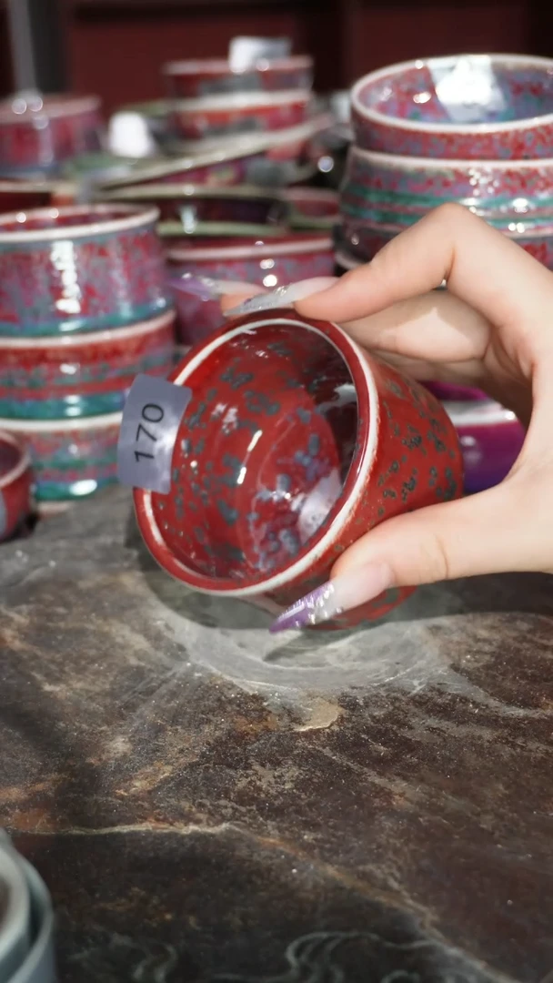 摆件陶精品窑变钧瓷茶器