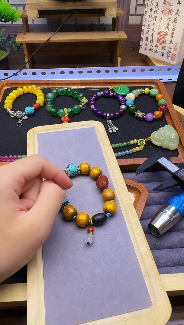 玛瑙/玉髓手链银S925镶嵌S179