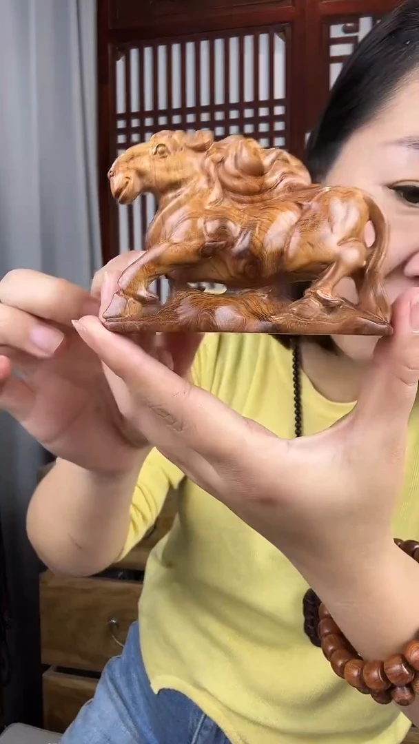 黄花梨/降香黄檀黄花梨雕刻马到成功把件760