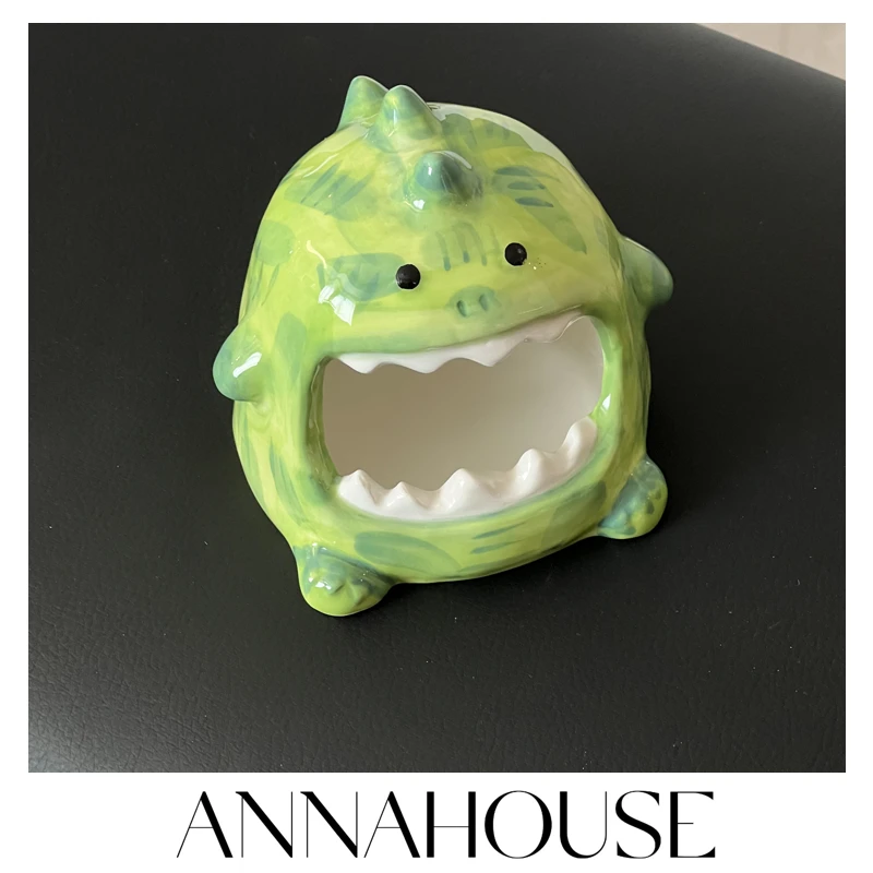 #ANNA陶瓷小恐龙烟灰缸可爱煙灰缸创意烟缸家饰软装搭配套装YF