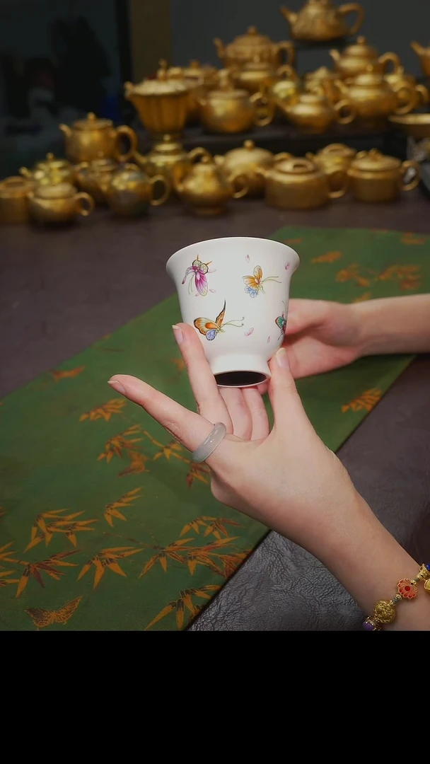 茶杯紫砂【宜景窑珍珠白系列】杯子