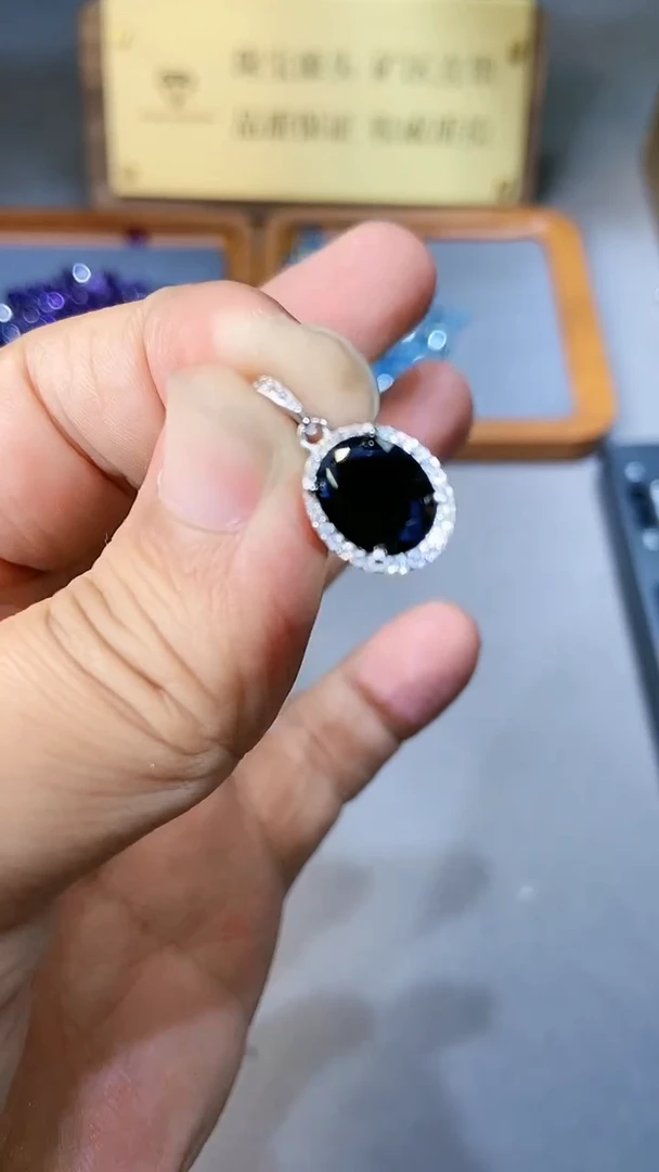 【闪购商品】蓝宝石颈饰银S925镶嵌354