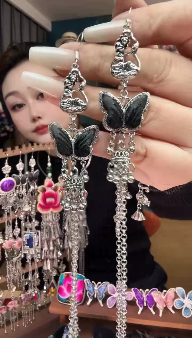 刺绣纯手工民族风刺绣耳环