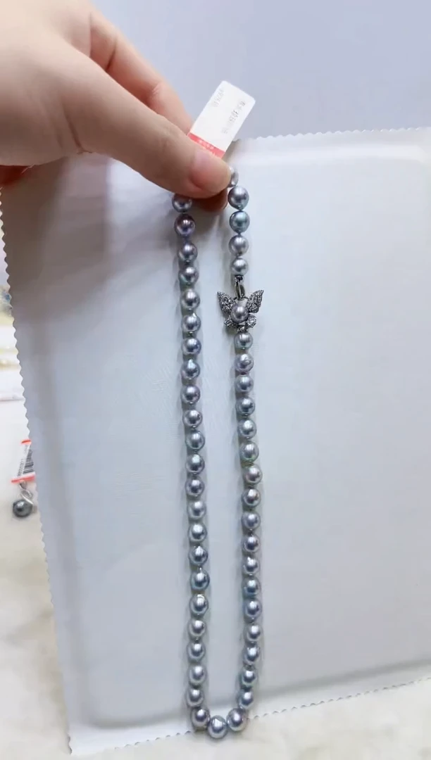 银S925镶嵌海水珍珠DA项链@@yc344
