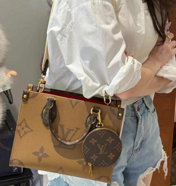 99新 LouisVuitton/路易威登 老花onthego 小号斜挎包bwz