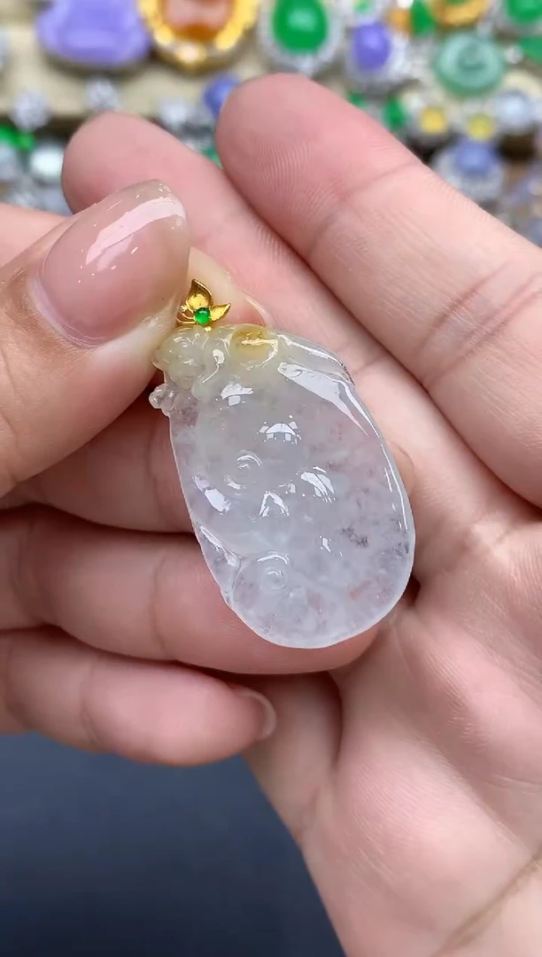 翡翠18K金镶嵌颈饰140-春日珠宝